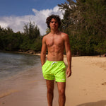 KULANI KINIS Mens swim trunks-Aloha Lime