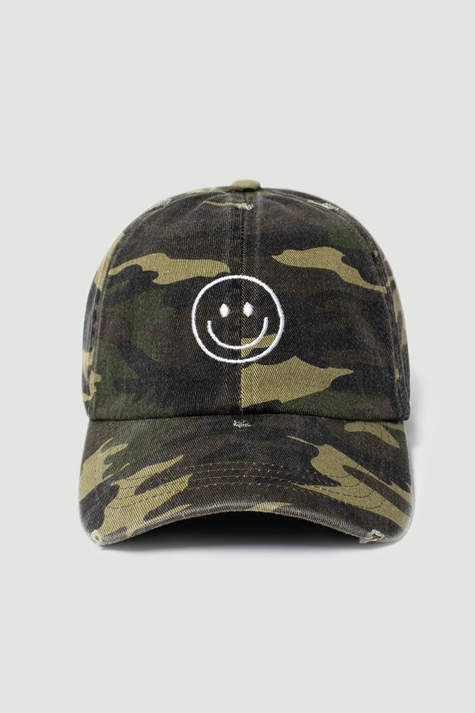 Smiley Camo baseball hat