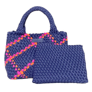 PARKER & HYDE Classic Woven Tote-Navy Multi