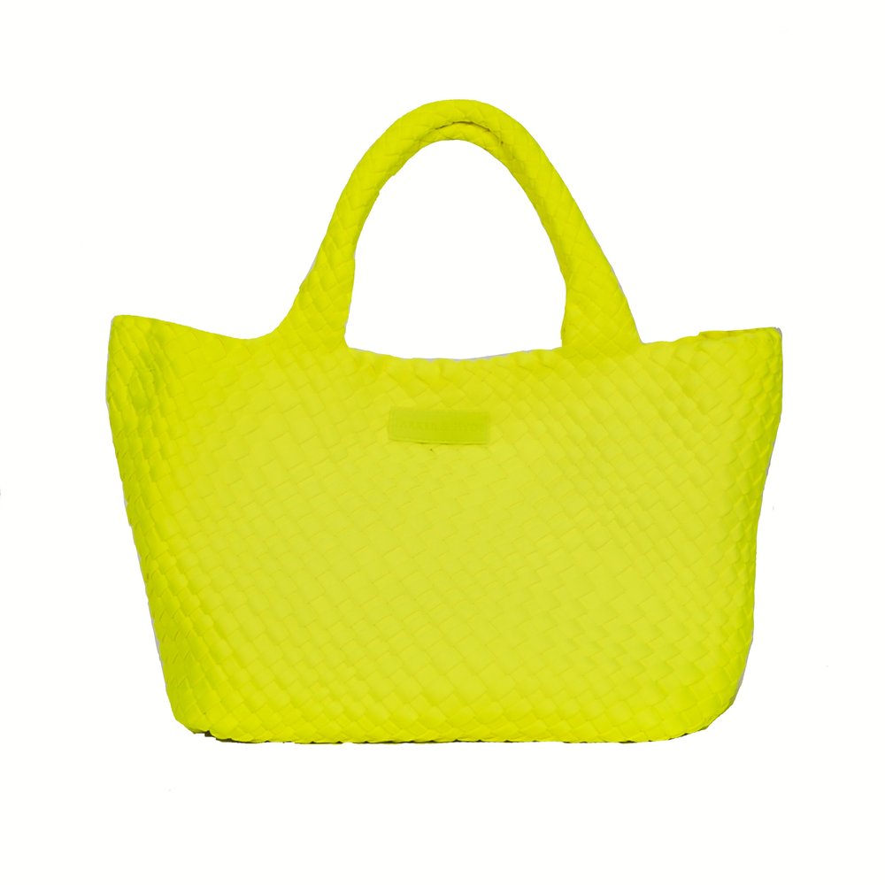 PARKER & HYDE Classic Woven Tote-Neon Yellow