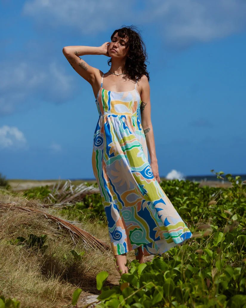blue billabong dress Billabong Off The Coast Dress - Blue Fog