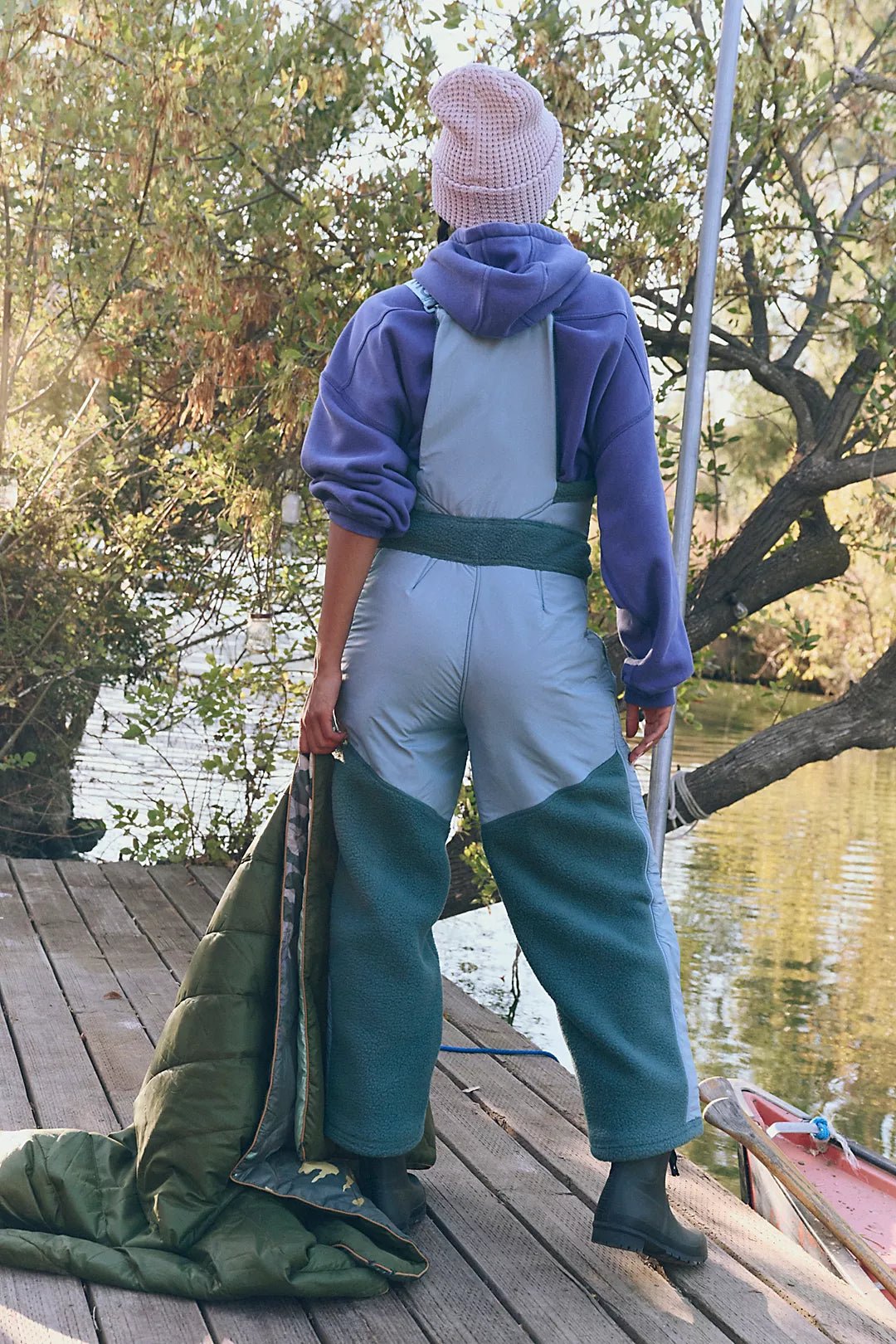 FREE PEOPLE Hit The Slopes Overall-Midnight Jade combo – The Salty