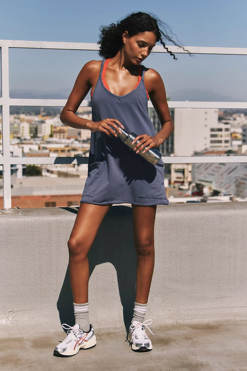 Hot Shot Mini Dress (Blue Indigo) Medium