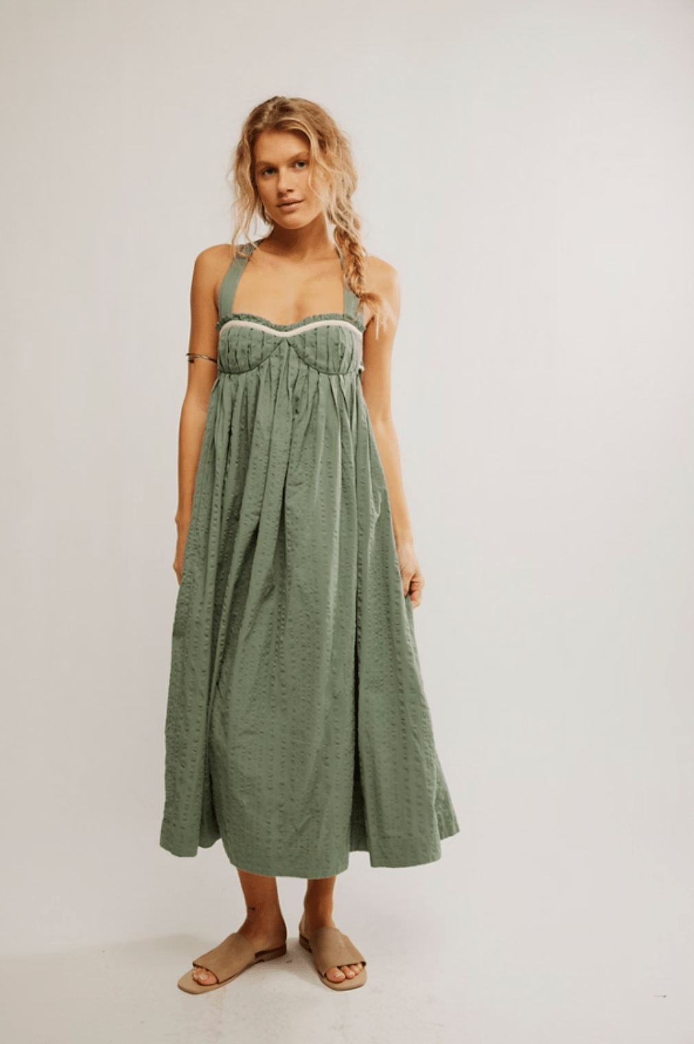 FREE PEOPLE Poppy Midi Dress - Lily Pad – The Salty Babe FREE PEOPLE Poppy Midi Dress - Lily Pad – The Salty Babe