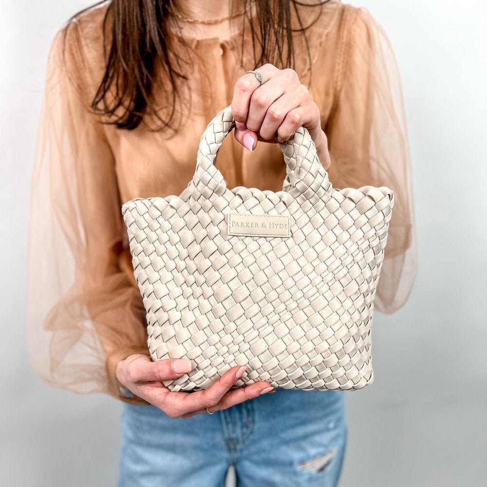 PARKER & HYDE Mini Woven Tote Bag - Bone – The Salty Babe