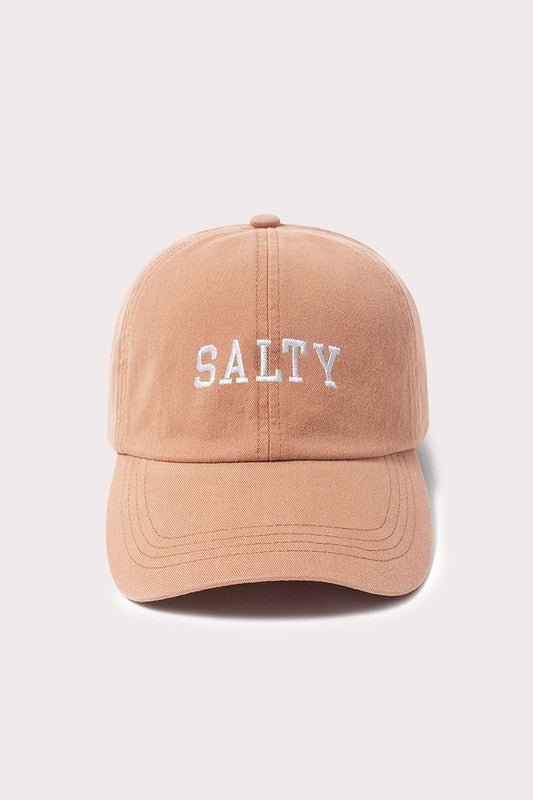 Trendy Apparel Shop 'Salty' Embroidered Dad Hat – 100% Cotton Unstructured Baseball Cap, Adjustable