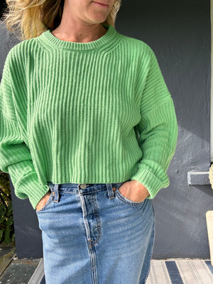 Freshly Minted cropped knit sweater top