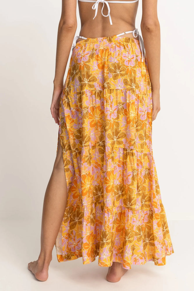 RHYTHM Mahana Floral tiered maxi skirt