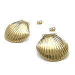 SG Large Scallop Shell 14k GF post earring