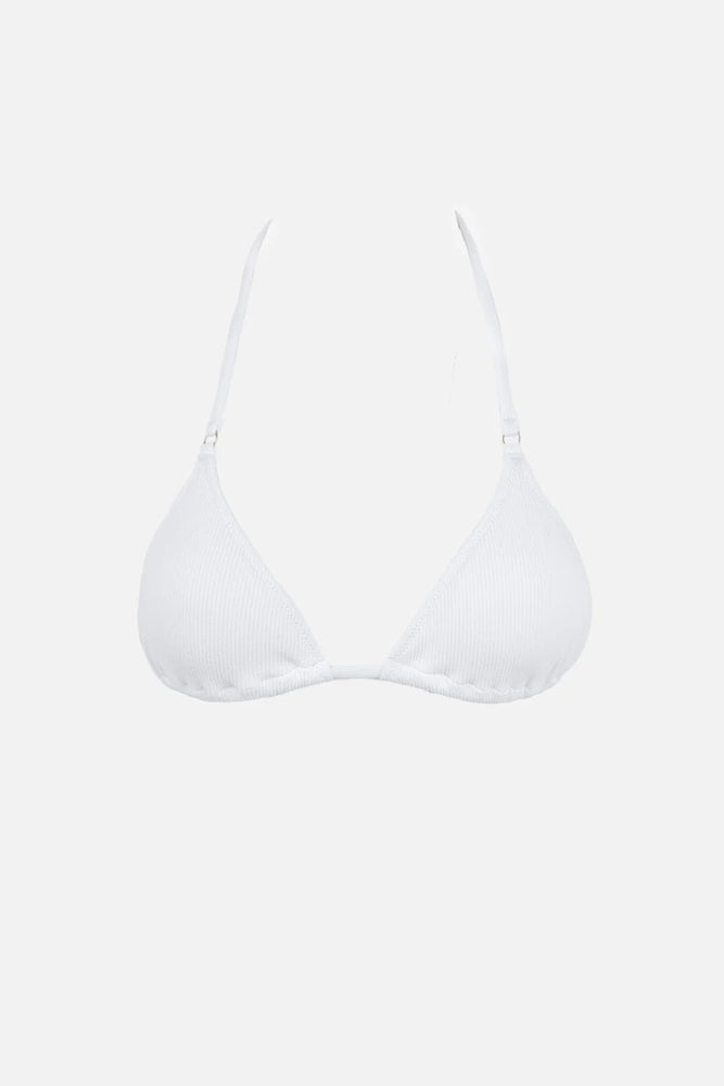 RHYTHM Isla Rib Eco Slide Tri bikini top-White