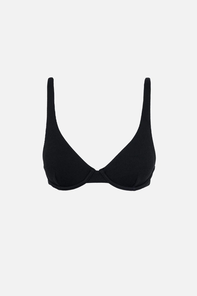 RHYTHM Isla RIb Eco Underwire bikini top-Black