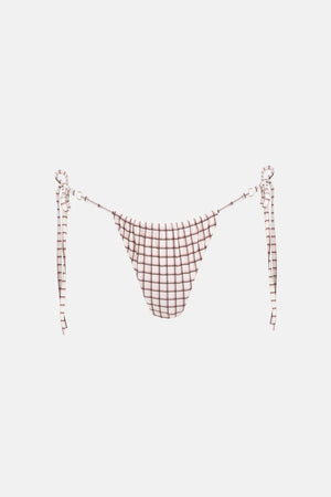 RHYTHM Rumi Check gathered tie side bikini bottom