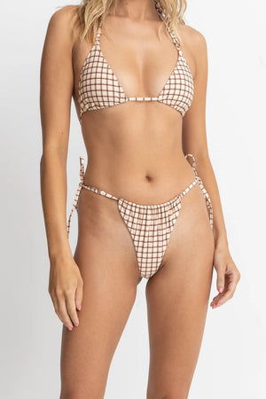 RHYTHM Rumi Check slide tri bikini top