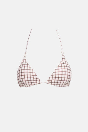 RHYTHM Rumi Check slide tri bikini top