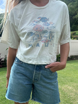 Fish of Maui Cropped Tee