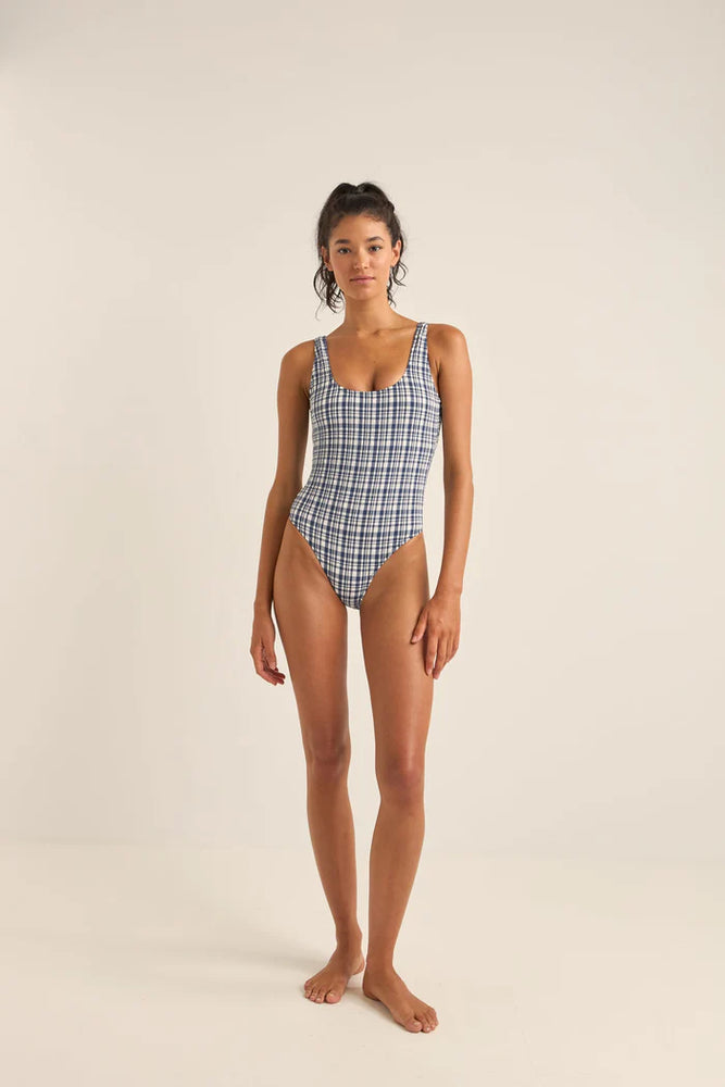 RHYTHM London Check Scoop Neck One Piece Swimsuit