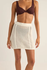 RHYTHM Seashell Crochet Mini Skirt