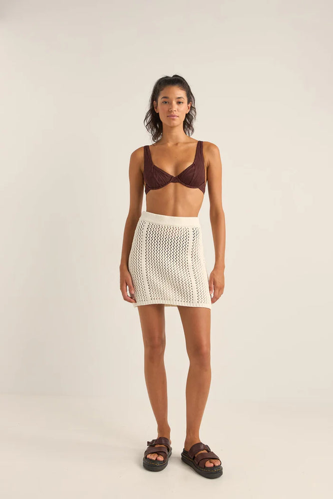 RHYTHM Seashell Crochet Mini Skirt