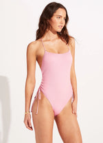 SEAFOLLY Sea Dive Scoop Neck Drawstring Side One Piece swimsuit