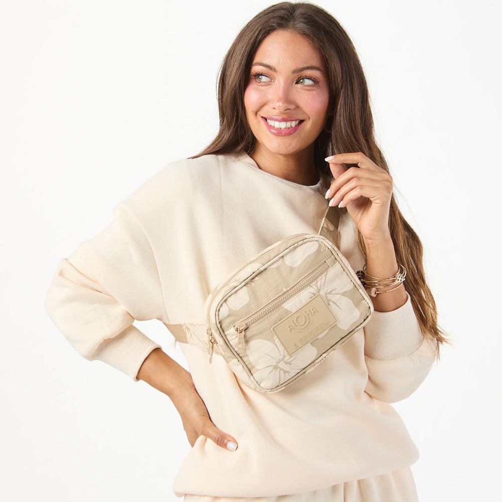 ALOHA COLLECTION Hana Hou Keep It Light Hip Pack-Cream/Dune