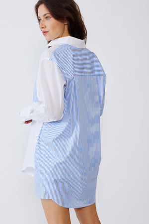 Pamela striped color block shirt