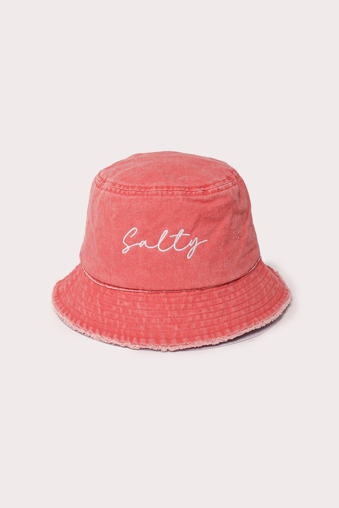 Salty script bucket hat