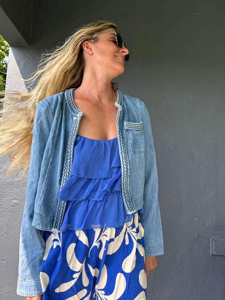 Braided denim jacket