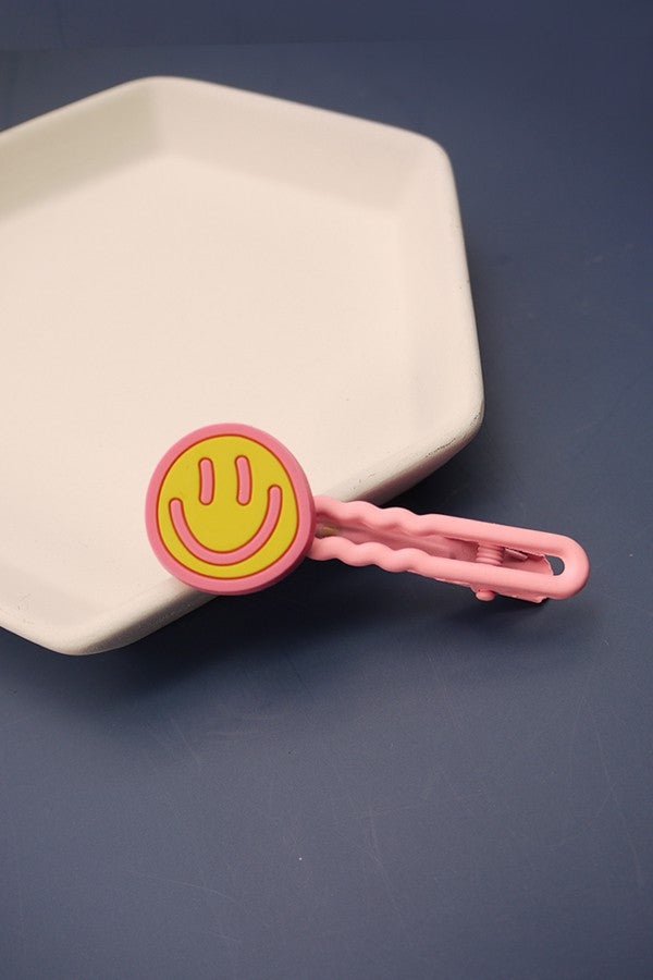 Rubber Smiley Hair Clips