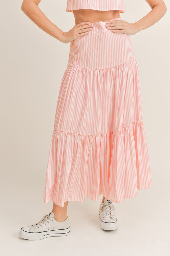 Roxanne striped maxi skirt