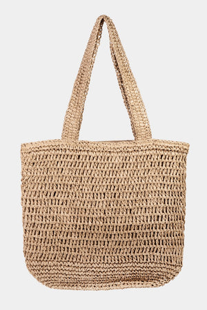 Raffia large tote bag