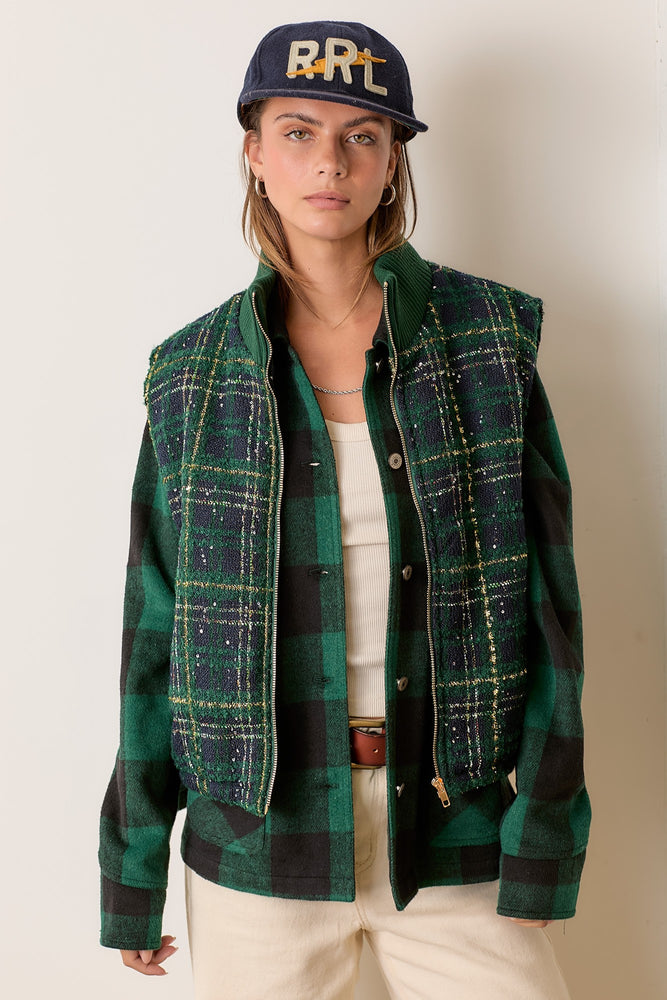 Festive Plaid padded vest