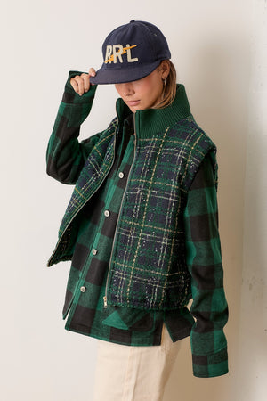 Festive Plaid padded vest