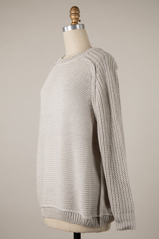 Beachside Cable Knit Sweater - Neutral