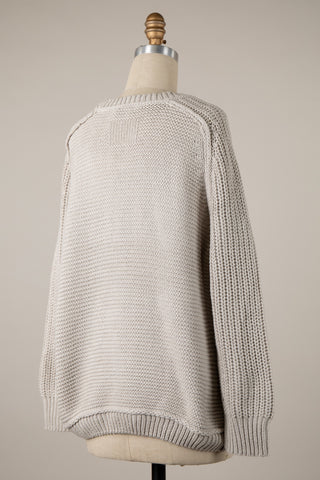 Beachside Cable Knit Sweater - Neutral