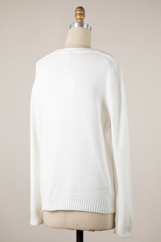 Claws Out Sweater - Ivory/Red