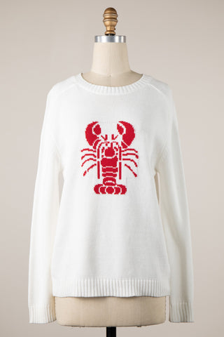 Claws Out Sweater - Ivory/Red