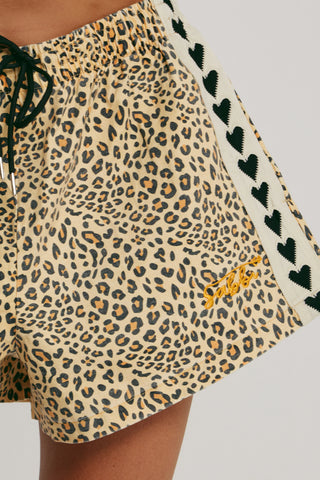 SABBI Mini Raving Hearts Short in Drill Leopard