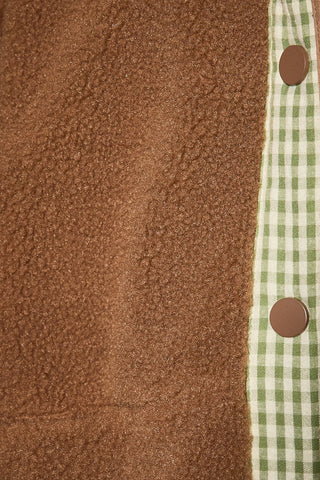 Brookline Gingham Sherpa Jacket - Brown/Light Green