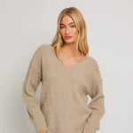 Mazzie V-Neck Fuzzy Sweater