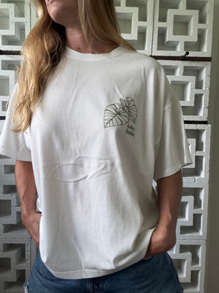 Kalo Aloha Oversized Tee-White/Green