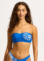 SEAFOLLY Corfu Bustier bandeau bikini top-Azure