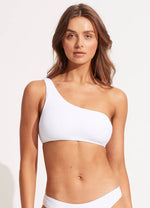 SEAFOLLY Sea Dive One Shoulder bikini top-White