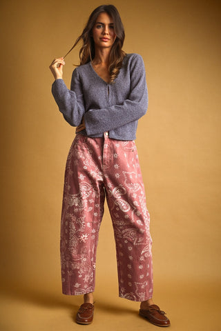 Pink Paisley Print Pants - Apres Sea Ranch Pants