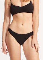 SEAFOLLY Sea Dive High cut bikini bottom-Black