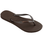 HAVAIANAS Slim Logo Metallic Sandal-Dark Brown