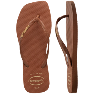 HAVAINAS Slim Square Logo Pop Up Flip Flops - Rust
