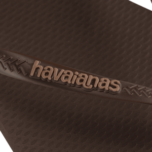 HAVAIANAS Slim Square logo pop up sandal-Dark Brown