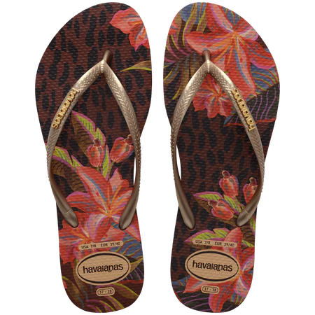 HAVAIANAS Slim Animal Floral Fisuon sandal-Rust