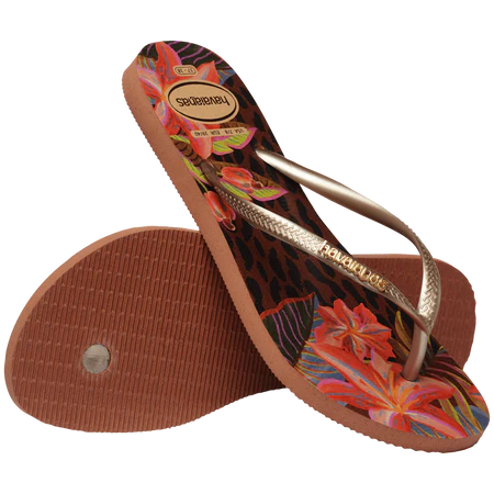 HAVAIANAS Slim Animal Floral Fisuon sandal-Rust