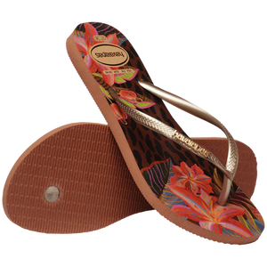 HAVAIANAS Slim Animal Floral Fisuon sandal-Rust